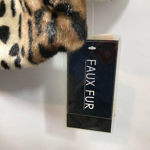 Terry Lewis Faux Fur Cropped Jacket Leopard Print Beaded and Lace Detail  NEW L - Picture 10 of 15